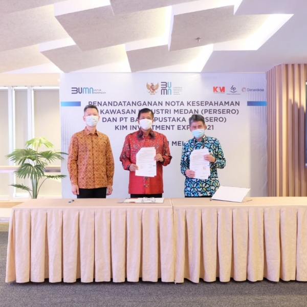 The signing of the 2021 KIM EXPO MoU between KIM and Balai Pustaka