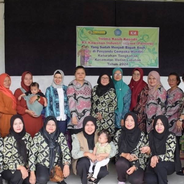 PT Kawasan Industri Medan, together with the Tangkahan Village and Cempaka Mandiri Posyandu, provided assistance and education about stunting to the Tangkahan community