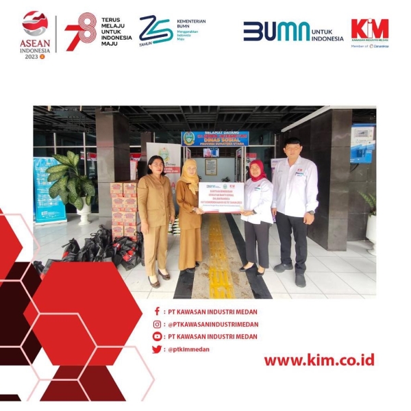 PT Kawasan Industri Medan, through its Corporate Social Responsibility (TJSL) Program, collaborated with the Social Service of the North Sumatra Provincial Government to provide aid packages