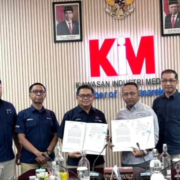 PT Kawasan Industri Medan melakukan Penandatanganan Nota Kesepahaman dengan PT Prima Pengembangan Kawasan Kuala Tanjung